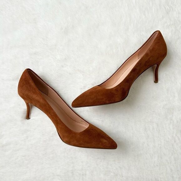 J Crew Colette Pumps in Brown Suede Classic Mid Heel Size 7 workwear office - Picture 9 of 9